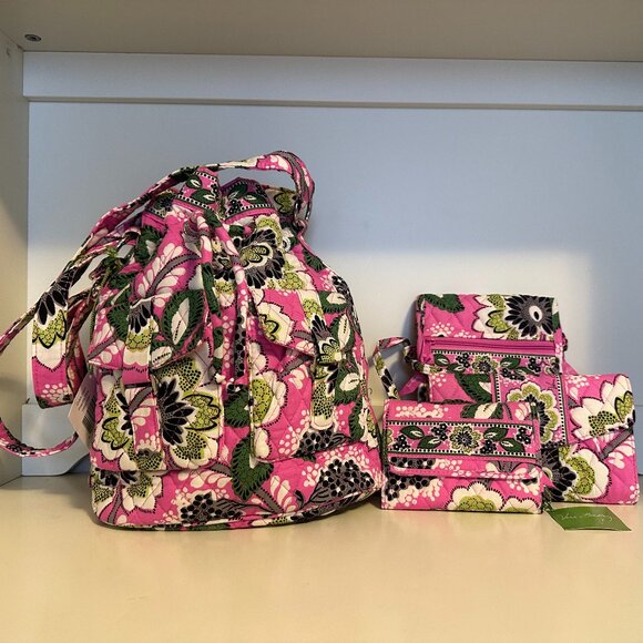 NWT Vera Bradley Priscilla Pink 4-Piece Set - Picture 1 of 16